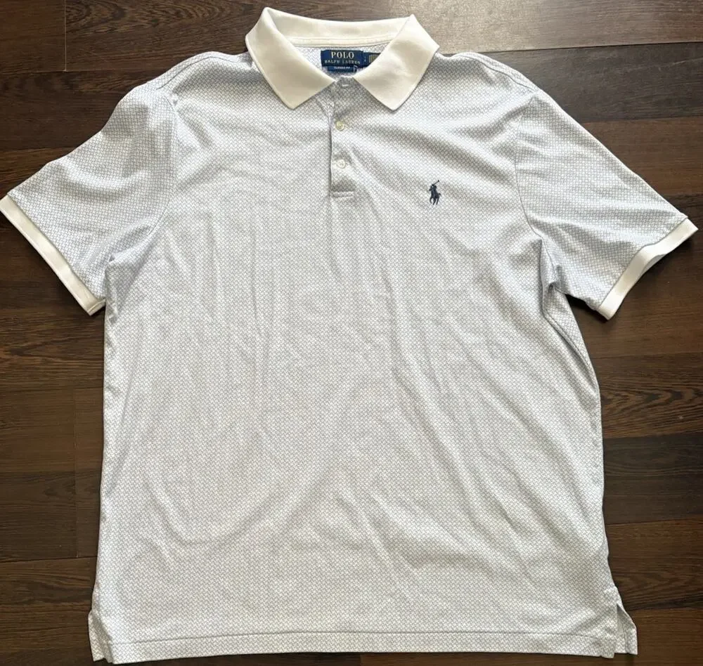 $125 2024 RLP Men's Classic-Fit Print Soft Cotton Polo Shirt SzL